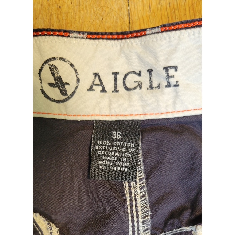 AIGLE Mens Utility Shorts 36 Navy 100% Cotton Contrast Stitch French Outdoor - Picture 7 of 8
